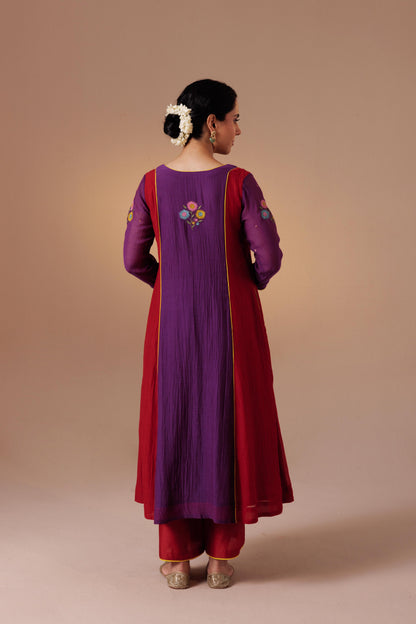 Noor Kurta Set -Aubergine