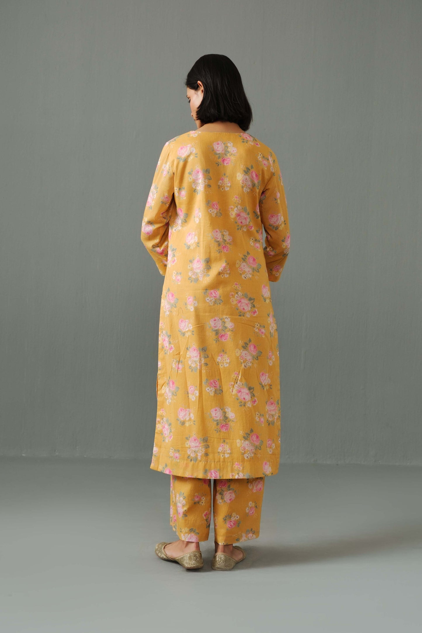 Linda Printed kurta set Mustard