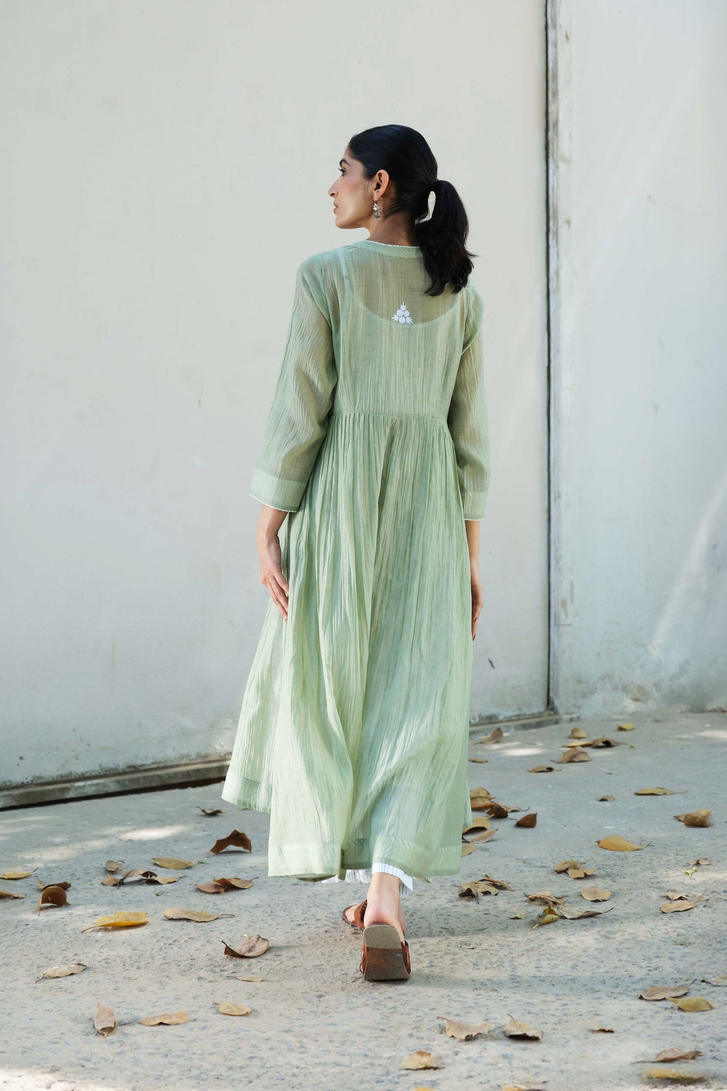 Charlotte Overlay kurta set Green