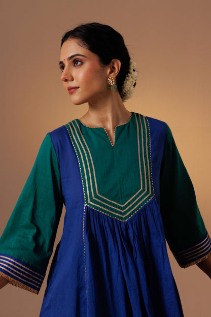 Ajooni Fashi Salwar Blue Green