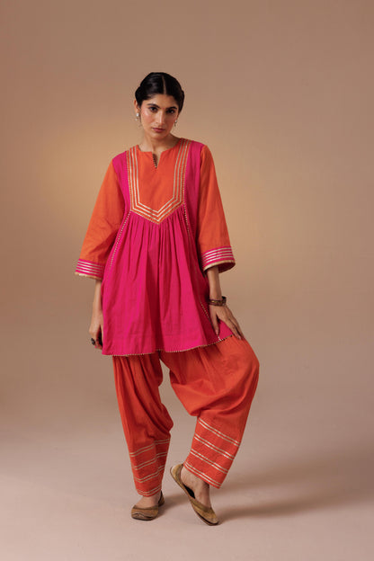 Ajooni Fashi Salwar Pink Orange