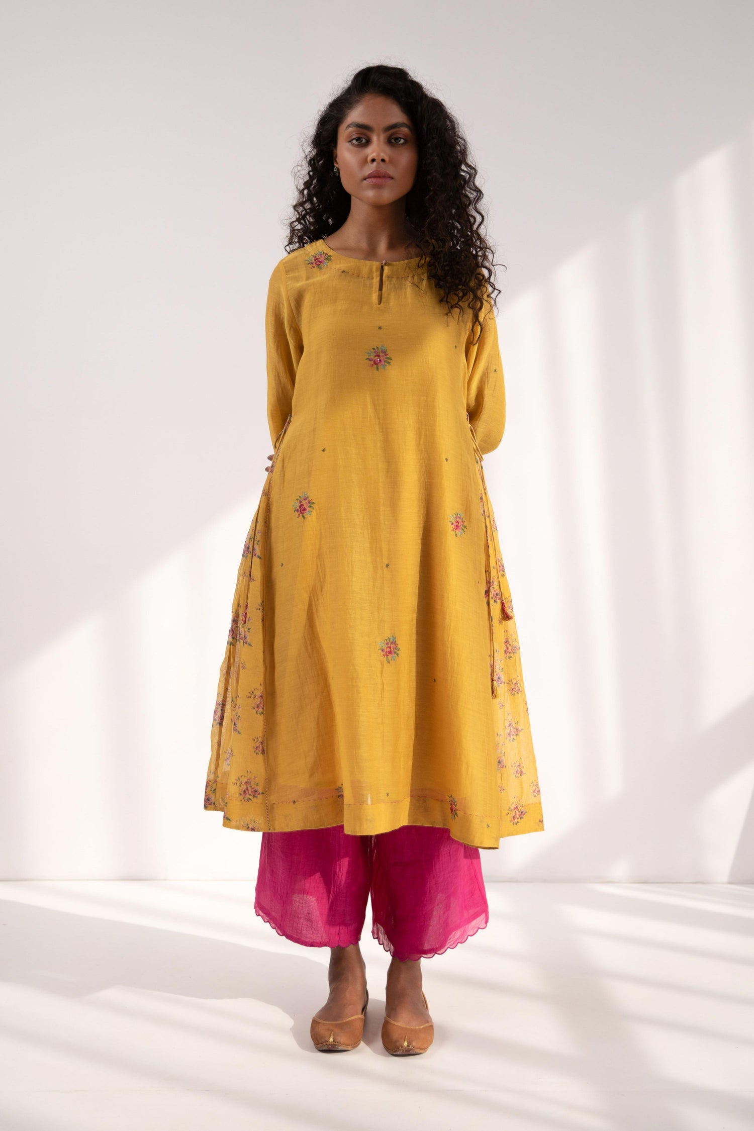 Kavya Rose Kurta Set of 2 (Yellow)