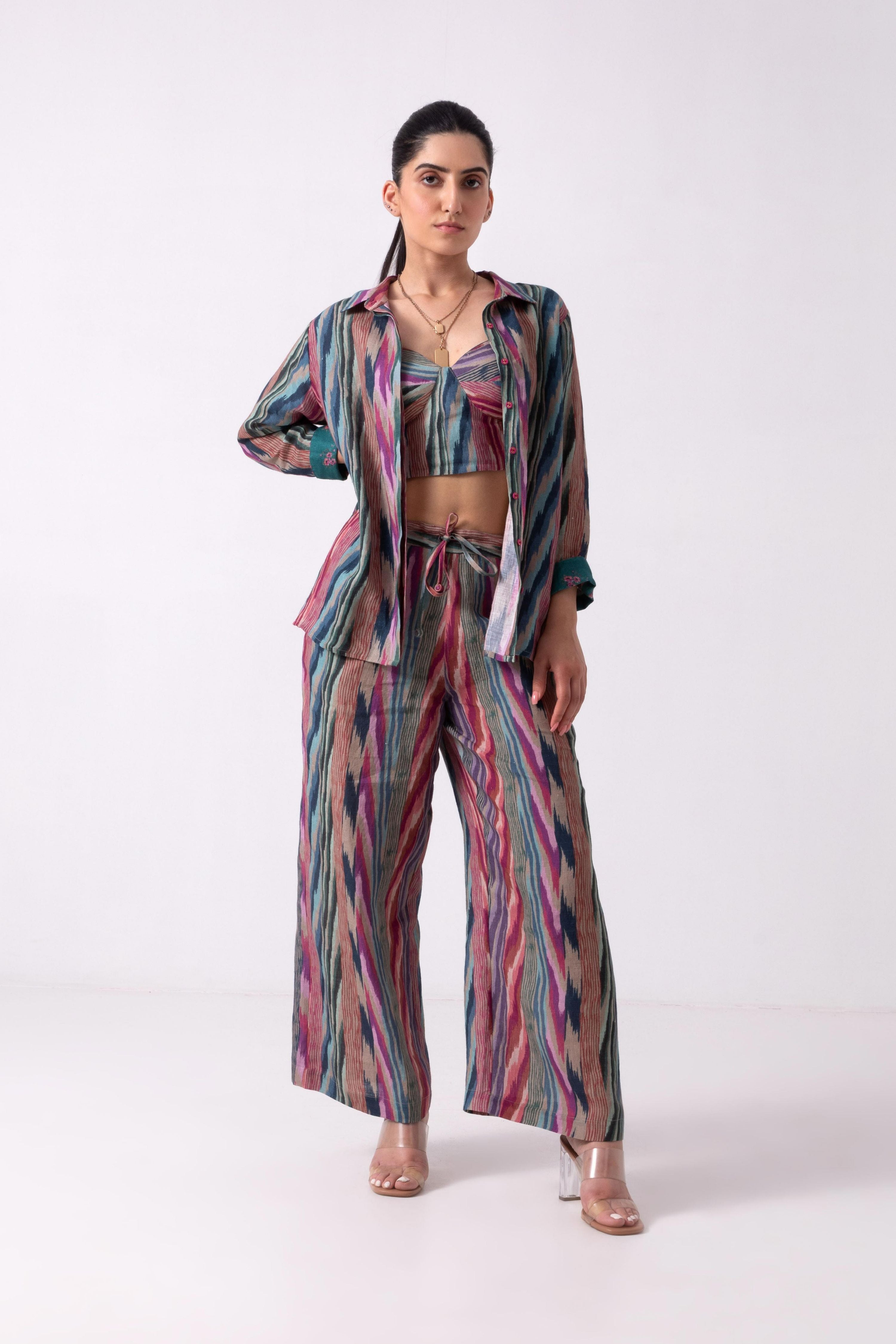 Natasha Shirt pant and bustier set